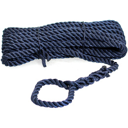 Трос швартовый 10мм*10м синий 3-прядный Santong Rope (STMLN01)